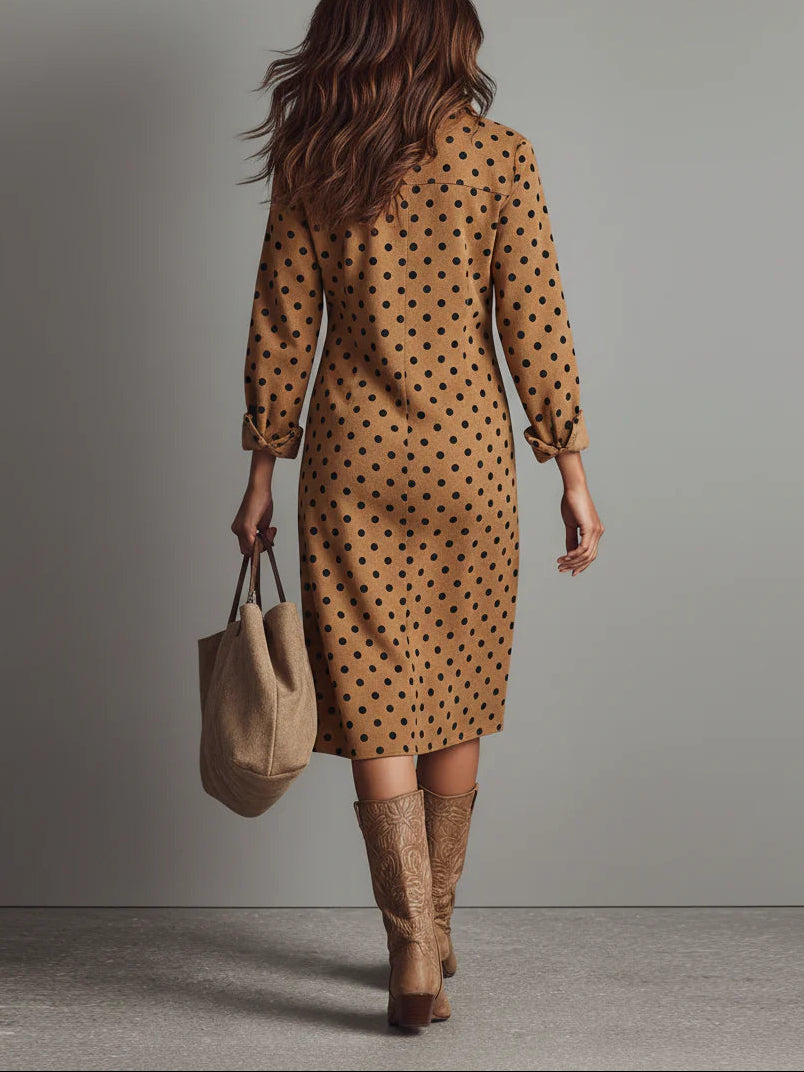 Leonor | Vestido Midi Camisero de Ante