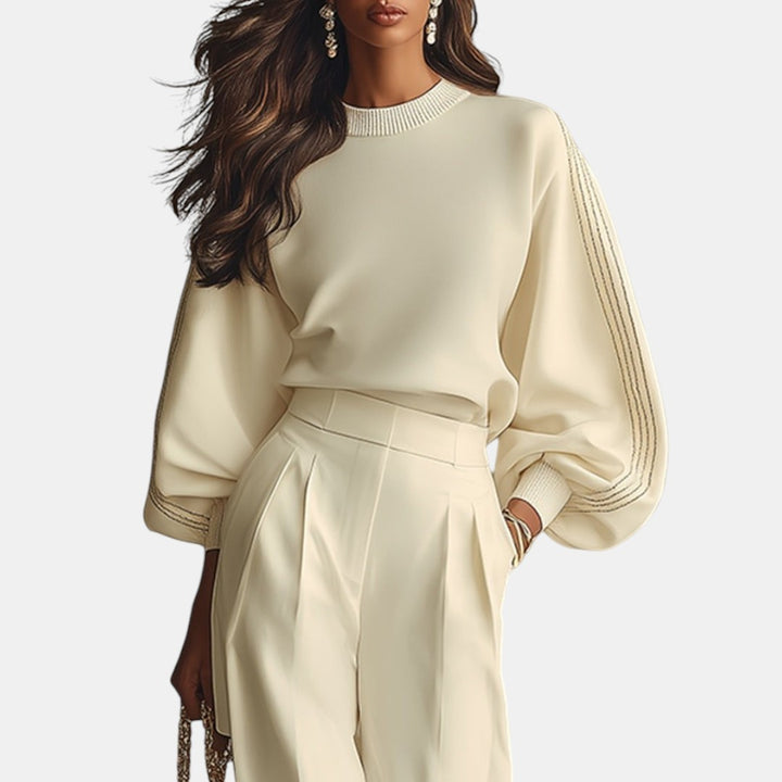 Selena | Conjunto Rayado con Pantalón Ancho