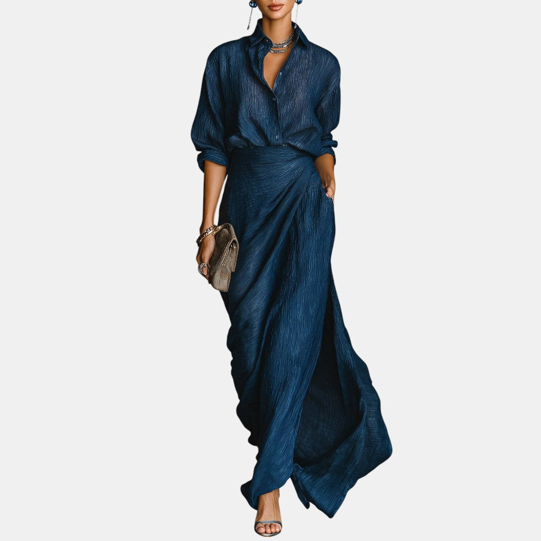 Daniela | Conjunto Maxi Azul Marino Elegante