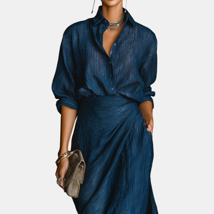 Daniela | Conjunto Maxi Azul Marino Elegante