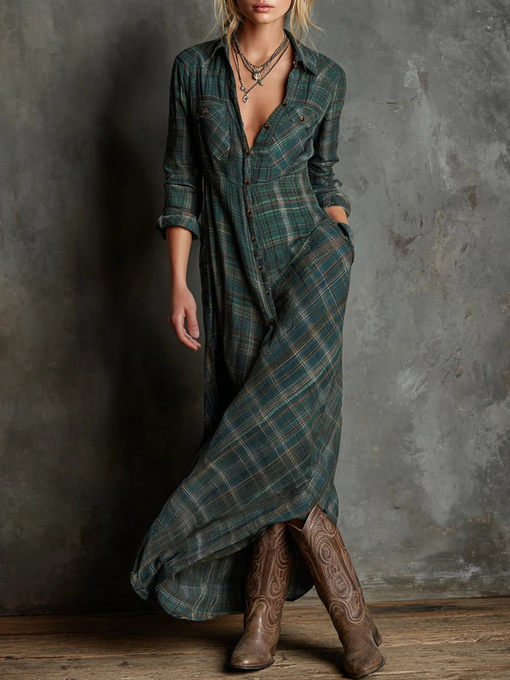Guillermina | Vestido Midi Western con Botonera