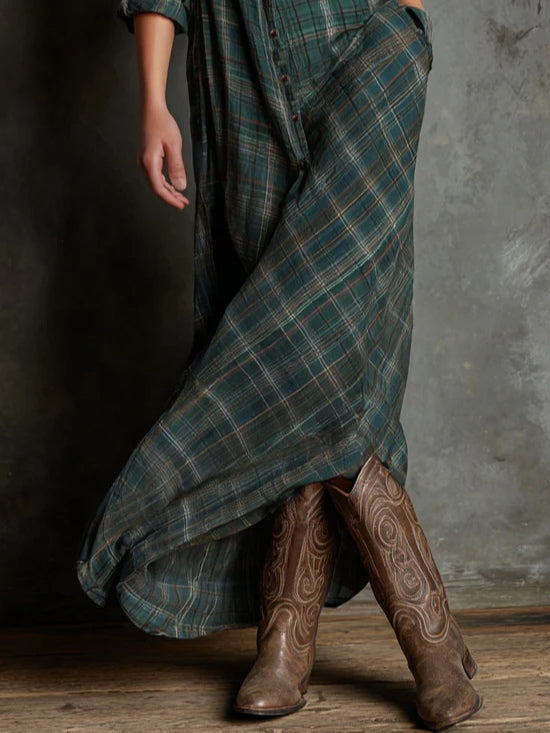 Guillermina | Vestido Midi Western con Botonera