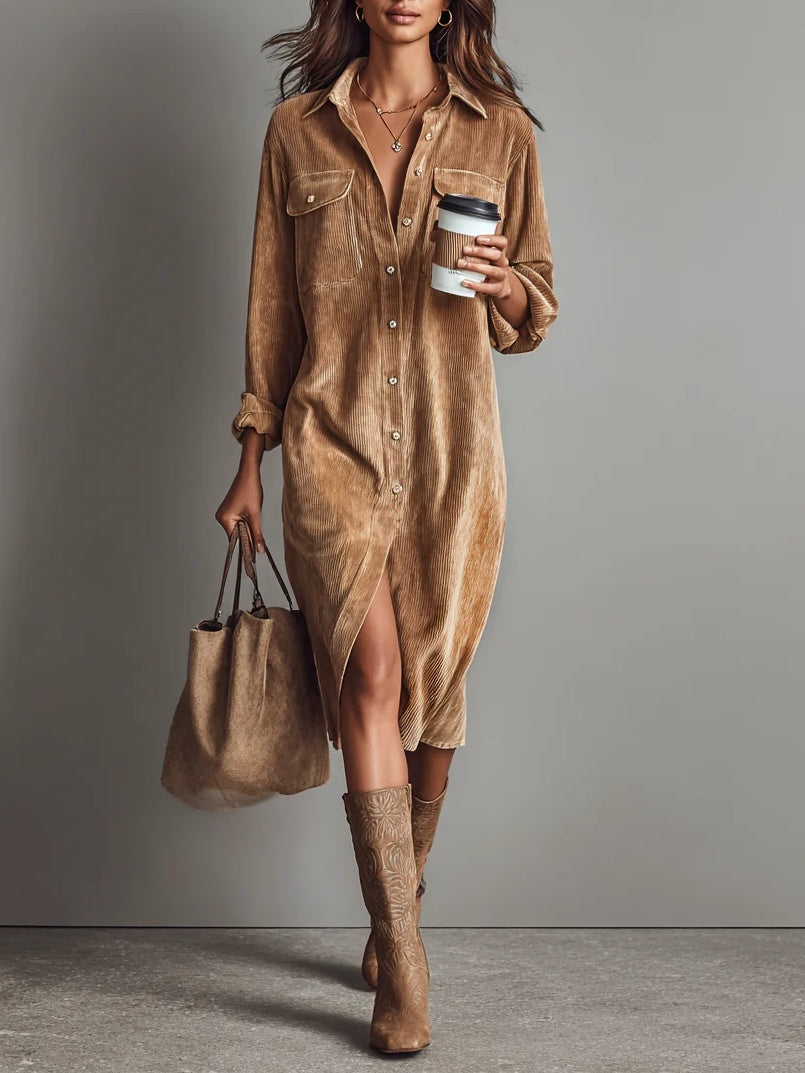 Paulina | Vestido Midi Camisero con Botones