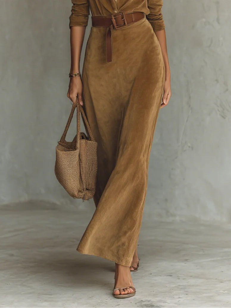 Jacinta | Vestido Maxi de Ante