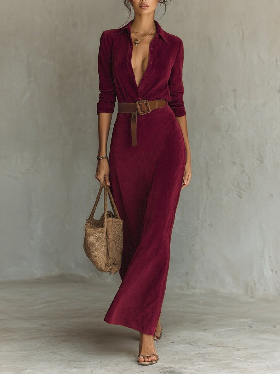 Jacinta | Vestido Maxi de Ante