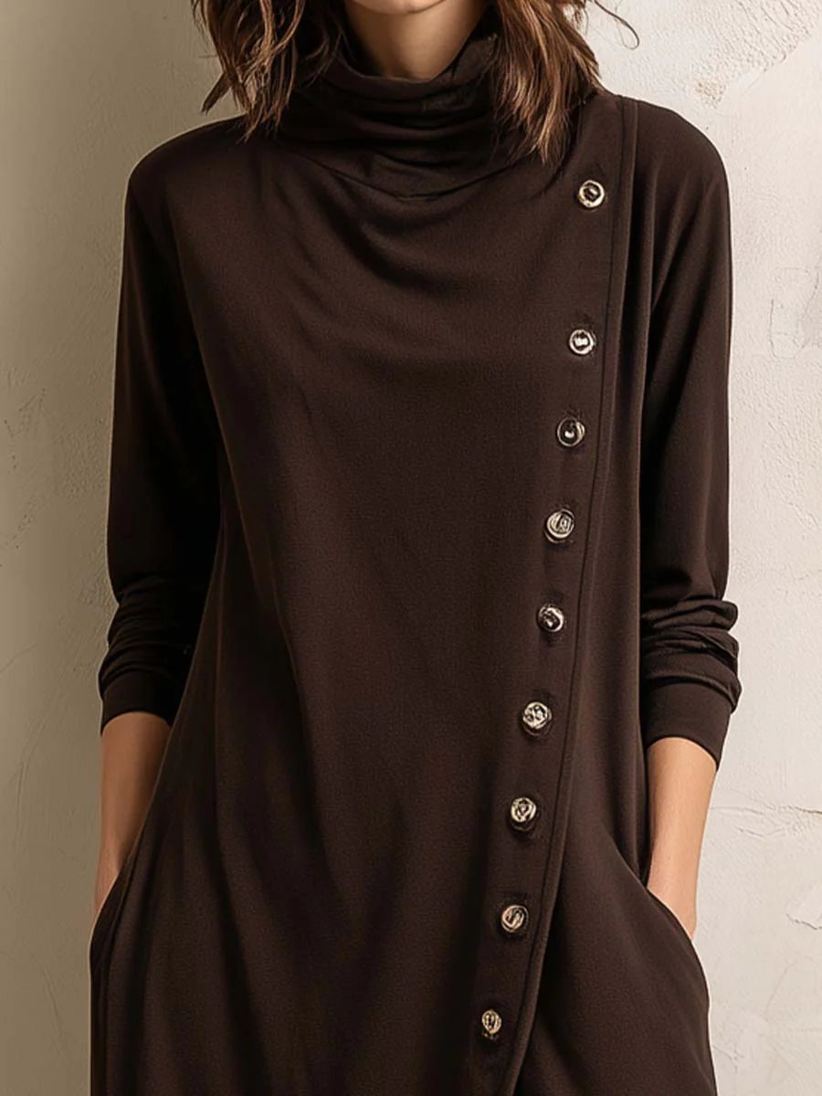 Haydée | Vestido Midi Bohemio Marrón Oscuro
