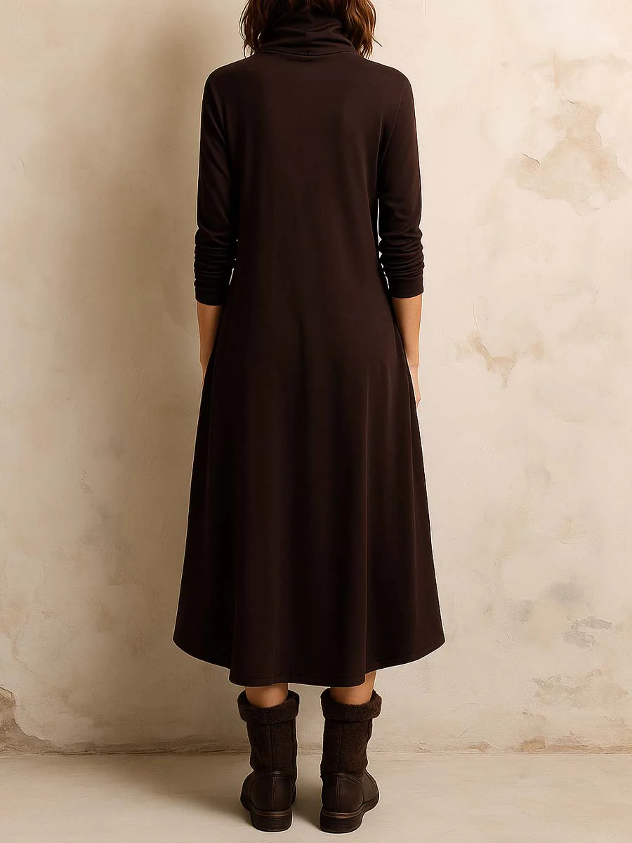 Haydée | Vestido Midi Bohemio Marrón Oscuro