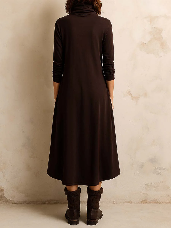 Haydée | Vestido Midi Bohemio Marrón Oscuro