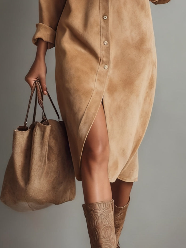 Florinda | Vestido Midi Suelto Marrón