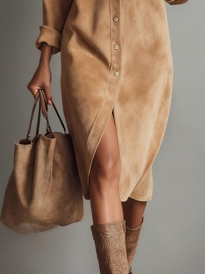 Florinda | Vestido Midi Suelto Marrón