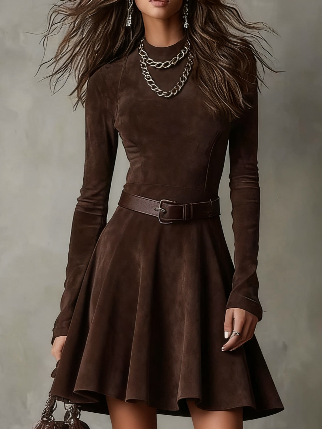 Fabiana | Vestido Mini Vintage de Cuello Alto