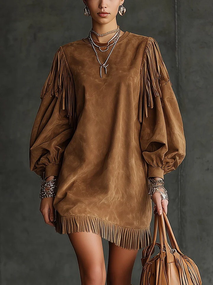 Gladys | Vestido Mini con Mangas Vintage