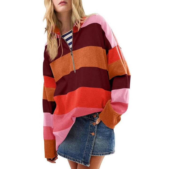 Autumn | Suéter de Cuello Alto Oversized Estiloso con Detalle de Media Cremallera