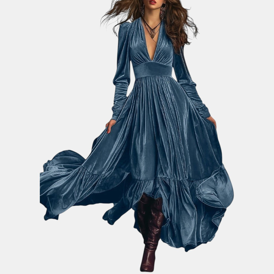 Salomé | Vestido Maxi de Terciopelo Elegante