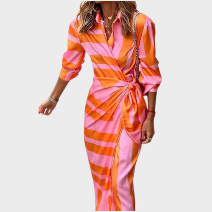 Verónica | Vestido Largo Camisero Cruzado