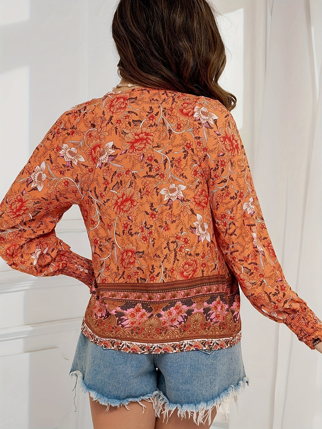 Jovie | Top Floral Campesino