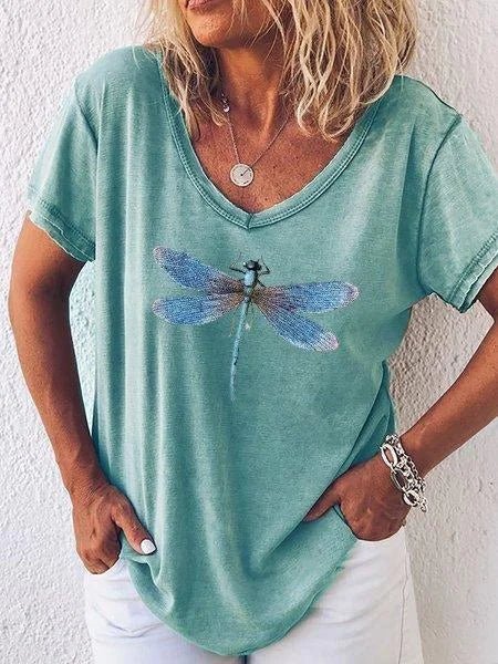 Ágata | Remera Estampada con Escote en V