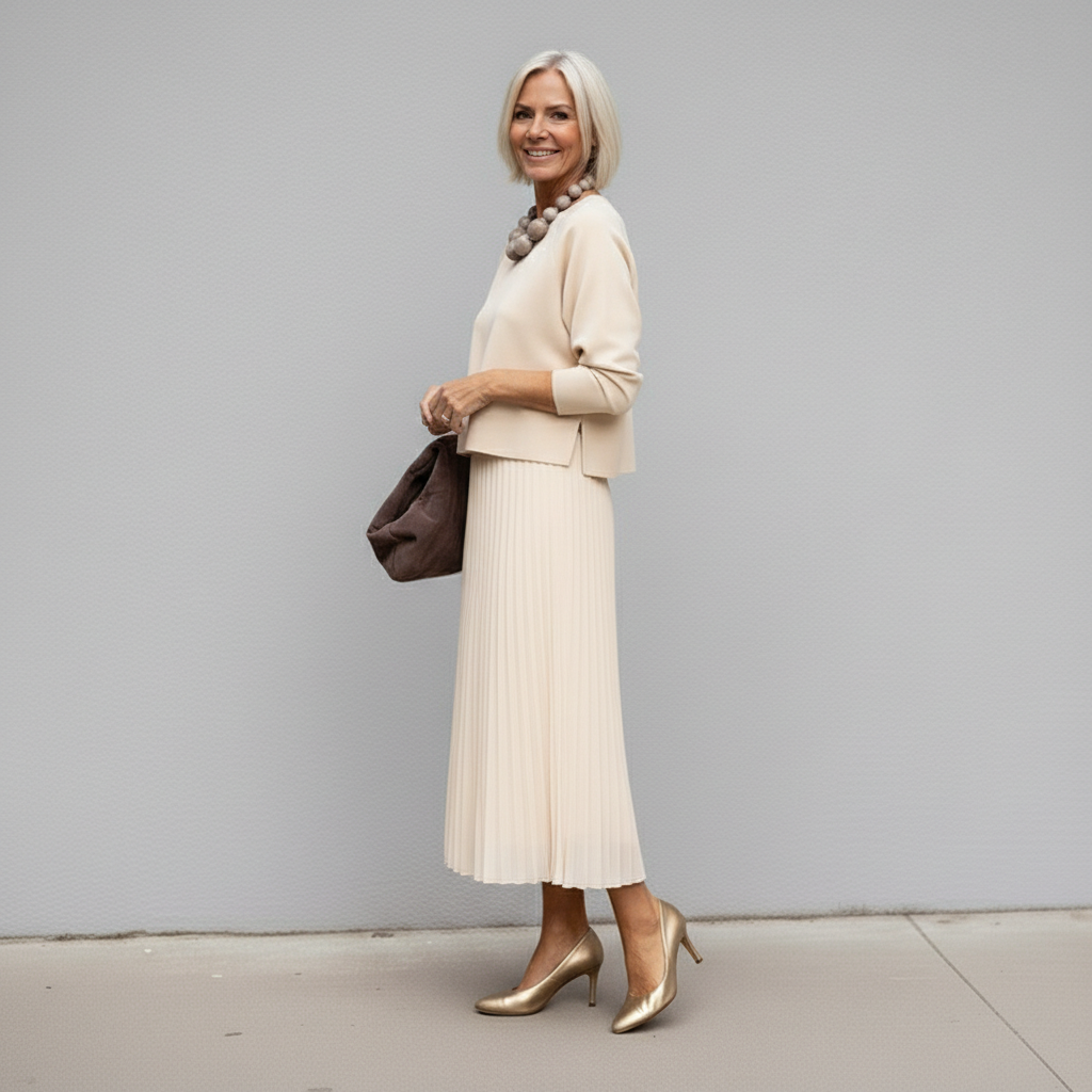 Emmie | Conjunto Elegante de Dos Piezas – Conjunto de Vestido de Punto en Capas Sin Esfuerzo