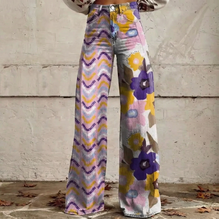 Valeria | Pantalones Anchos de Estampado Boho