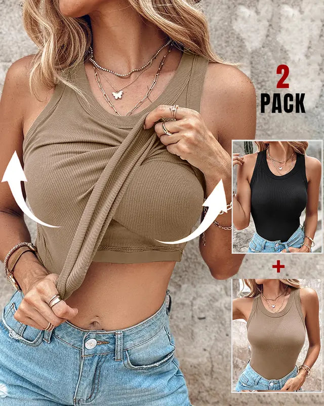 Dasha | Camiseta sin mangas con sujetador incorporado (Paquete de 2)