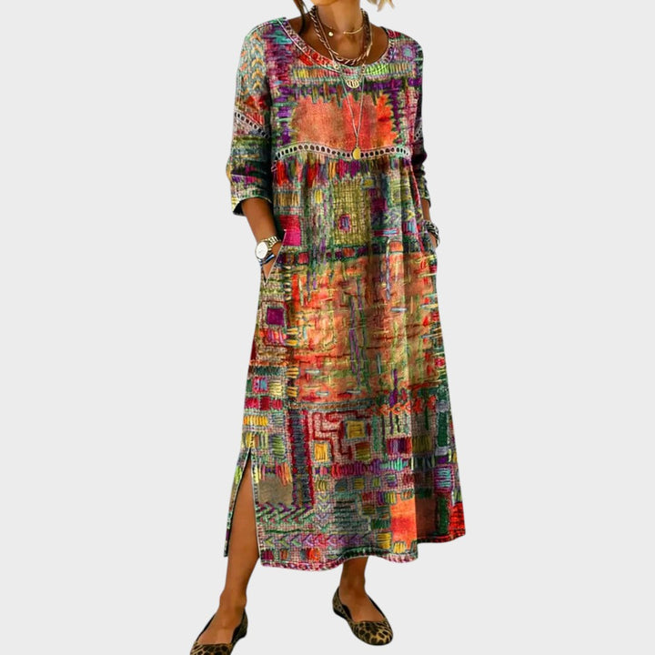 Fátima | Vestido Maxi Boho Estampado