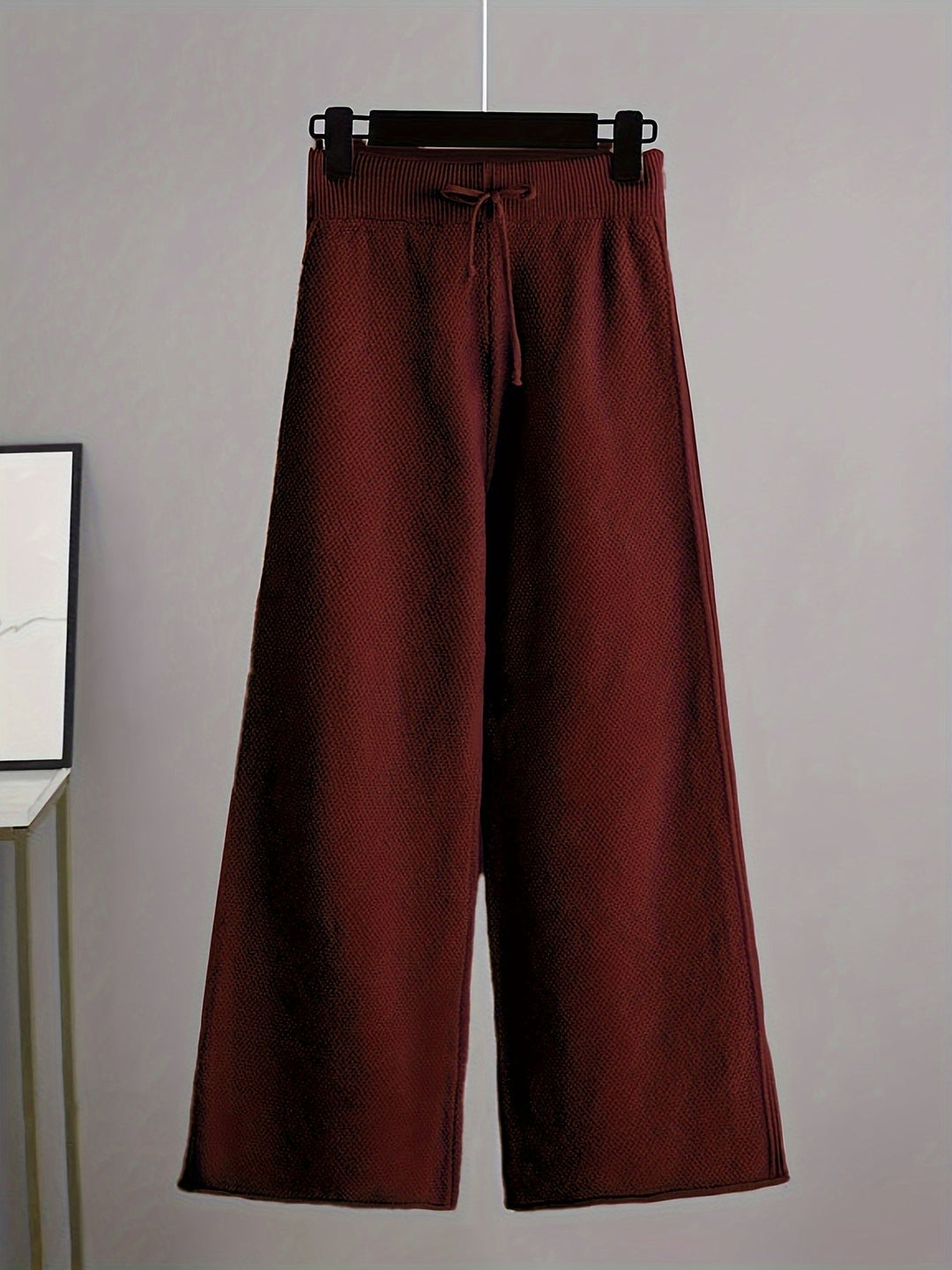 Conjunto de Ropa de Casa de Punto Acogedor Emily – Suéter Relajado y Pantalones de Pierna Ancha