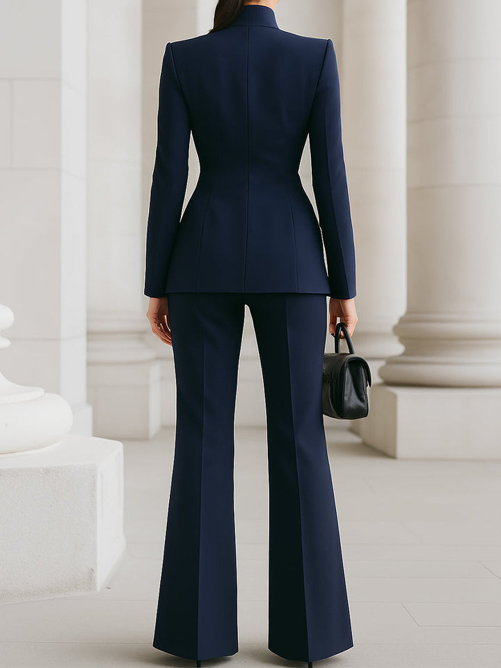 Conjunto Flora | de Dos Piezas – Blazer Ajustado y Pantalones de Pierna Ancha