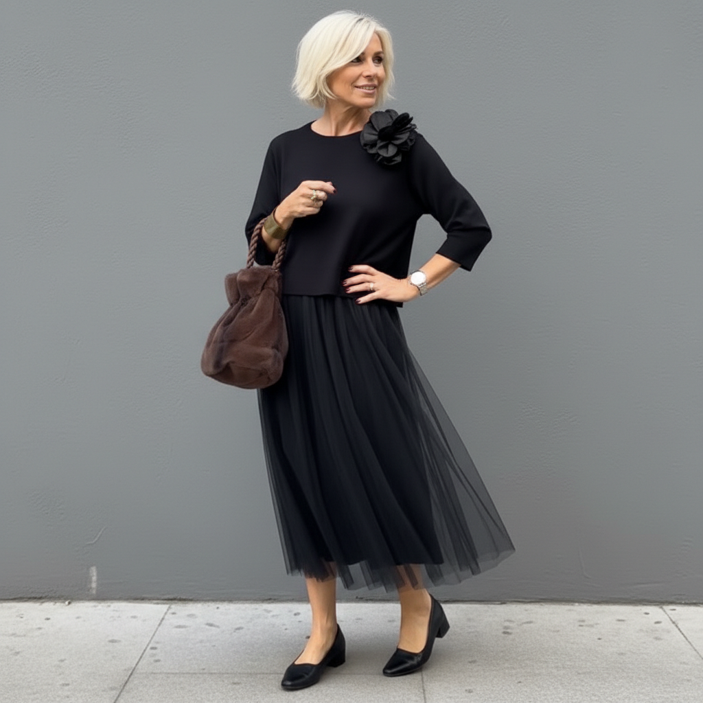 Emmie | Conjunto Elegante de Dos Piezas – Conjunto de Vestido de Punto en Capas Sin Esfuerzo