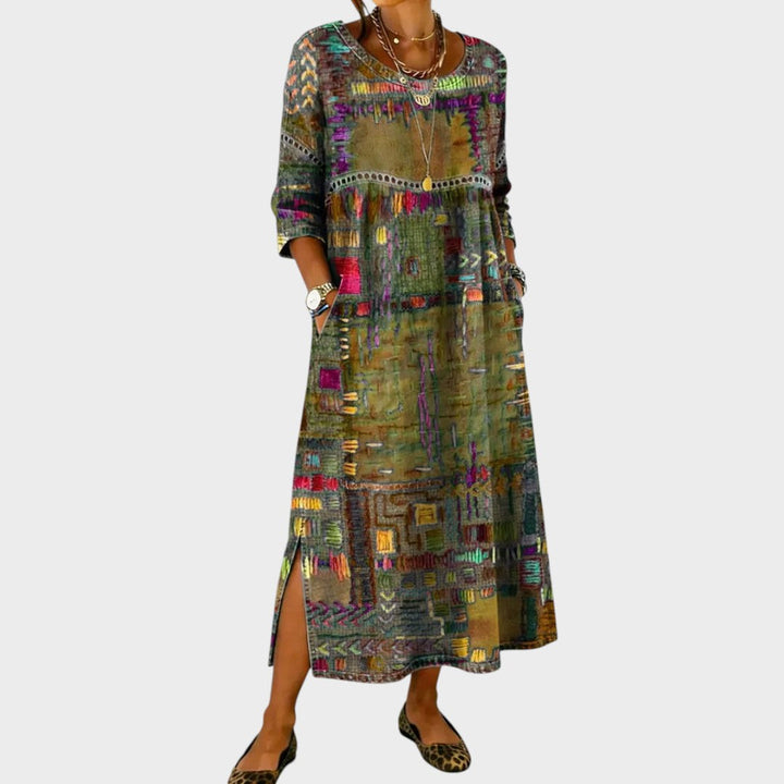 Fátima | Vestido Maxi Boho Estampado