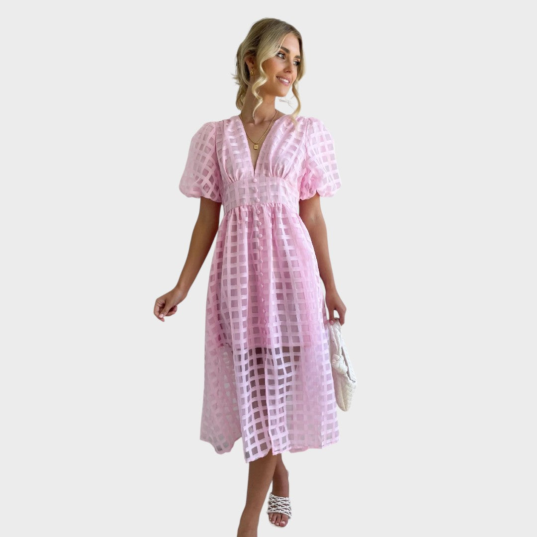 Julia | Vestido de Encaje con Mangas Campana