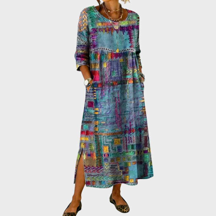 Fátima | Vestido Maxi Boho Estampado