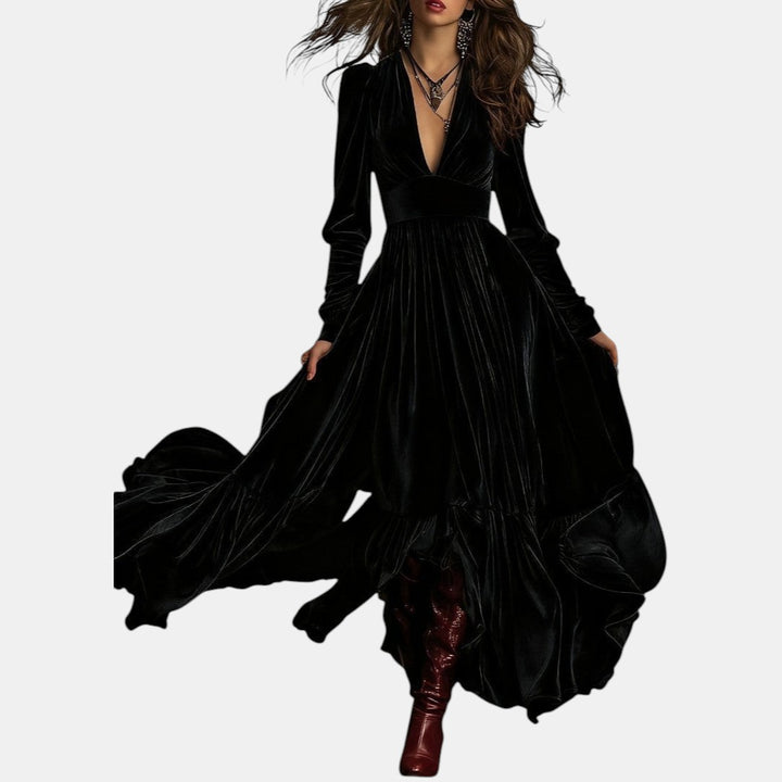 Salomé | Vestido Maxi de Terciopelo Elegante
