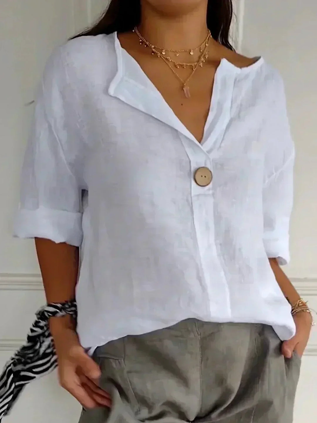 Nayla | Blusa Casual de Mujer con Escote en V