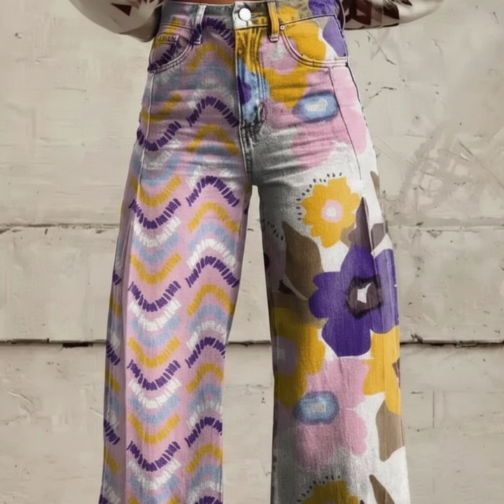 Valeria | Pantalones Anchos de Estampado Boho