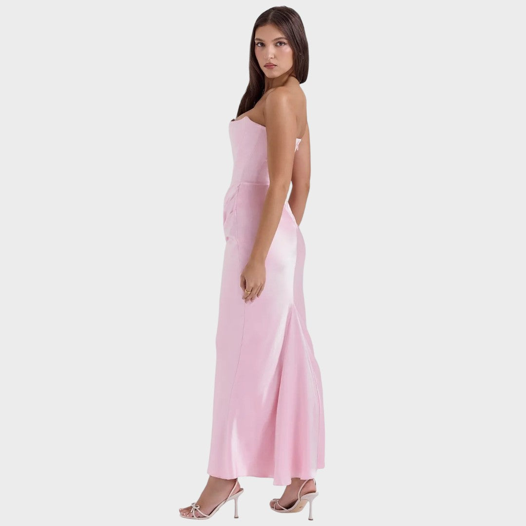 Ámbar | Vestido de Satén con Top Incorporado