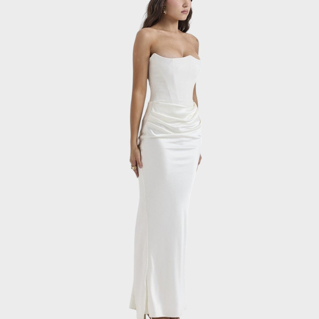 Ámbar | Vestido de Satén con Top Incorporado