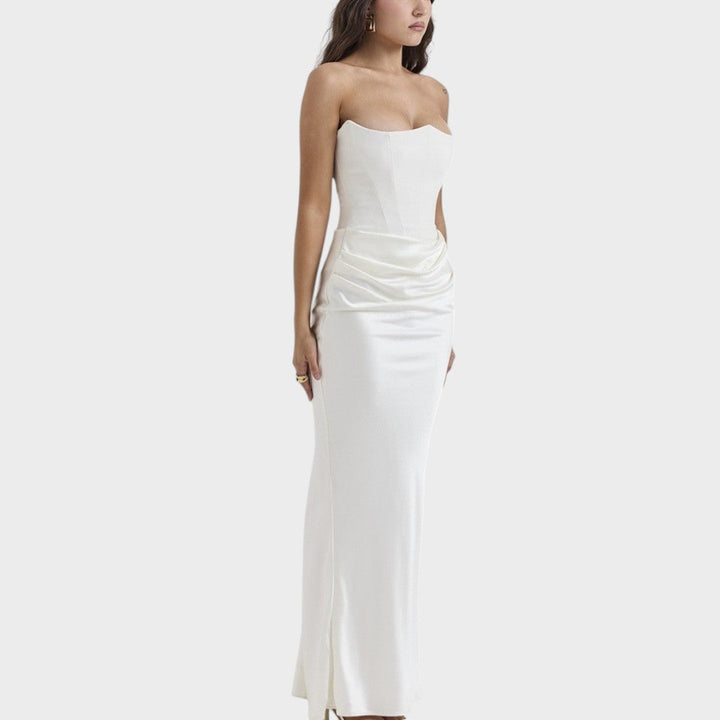 Ámbar | Vestido de Satén con Top Incorporado