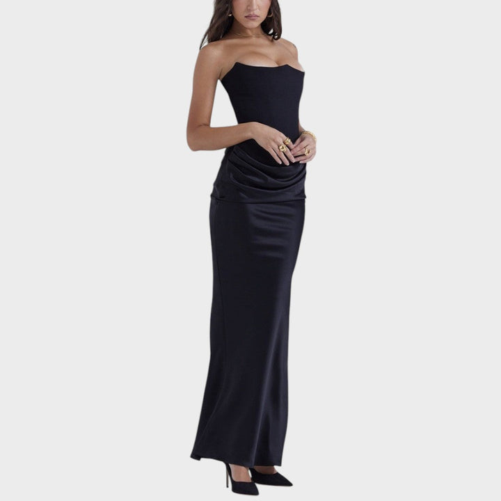 Ámbar | Vestido de Satén con Top Incorporado