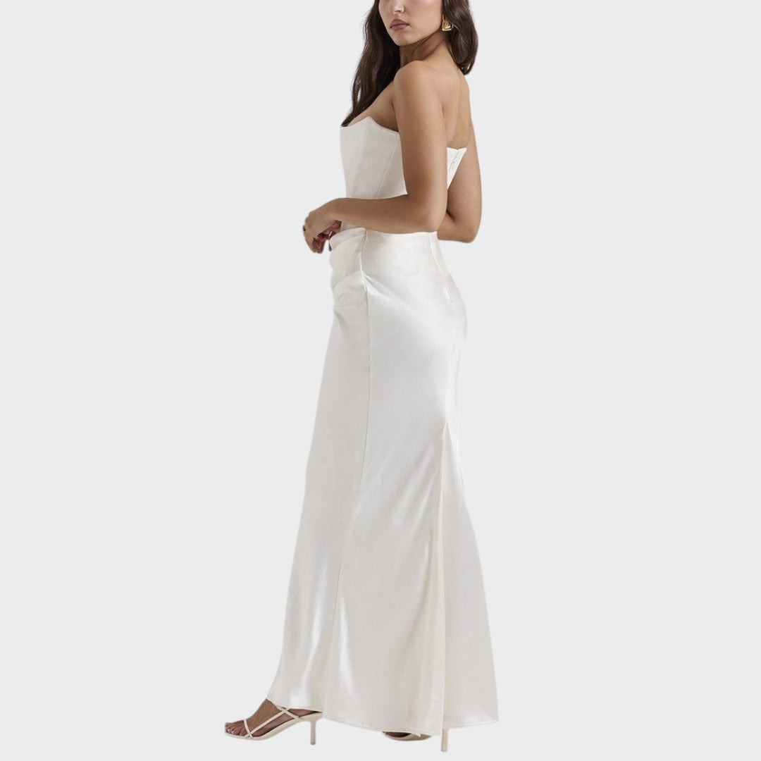 Ámbar | Vestido de Satén con Top Incorporado