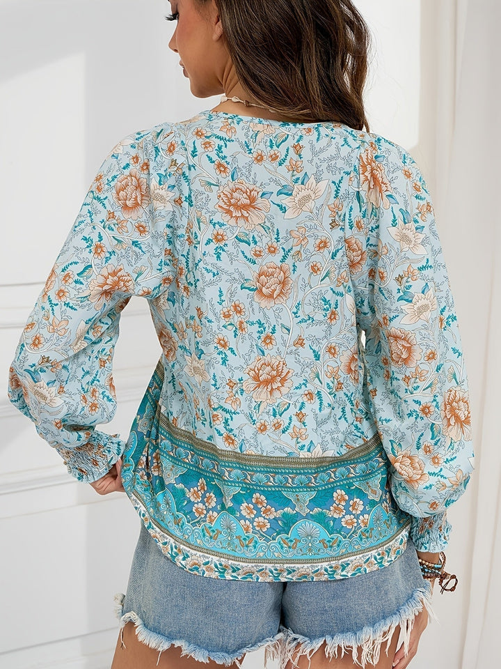 Jovie | Top Floral Campesino