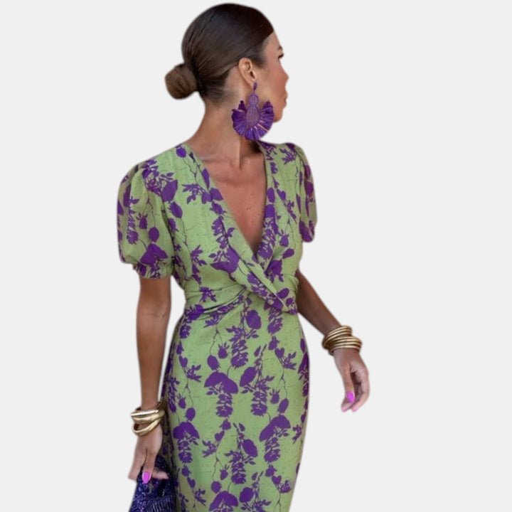 Giselle | Vestido Midi Floral con Vuelo