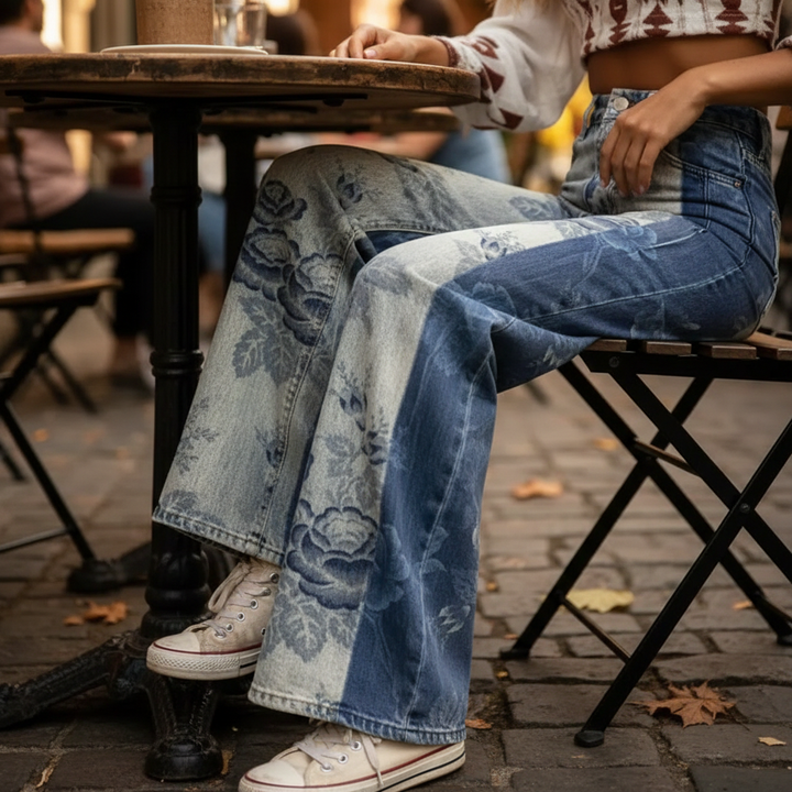 Mia | Pantalones Boho de Dos Tonos