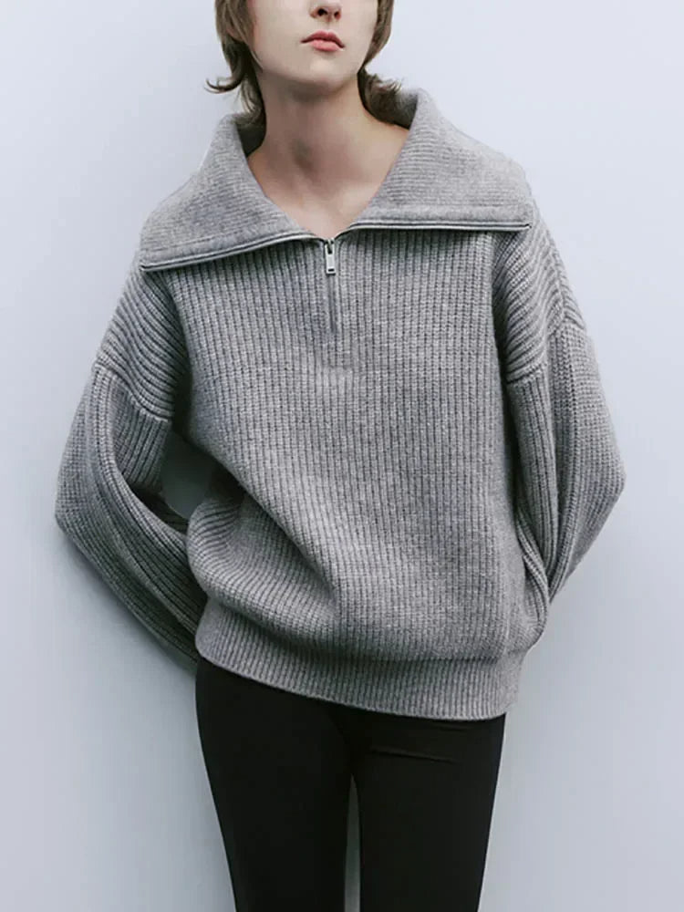 Elodie | Suéter Comfy de Media Cremallera