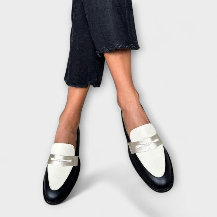 Xara | Mocasines metálicos negros