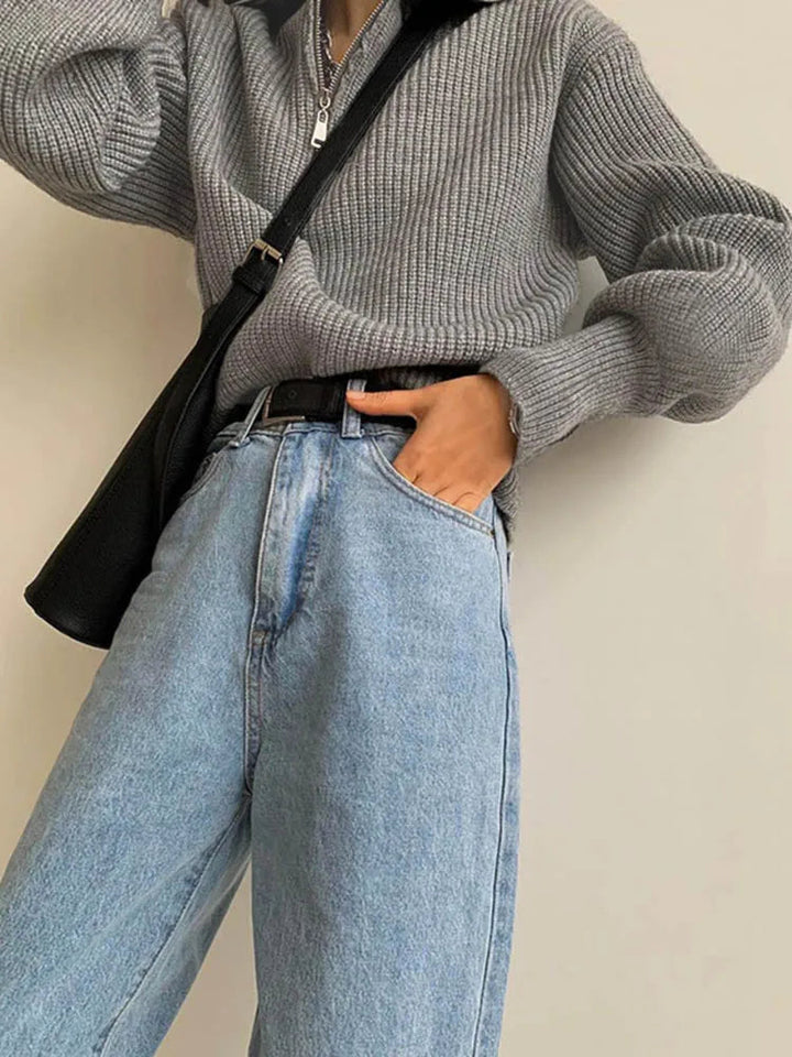 Elodie | Suéter Comfy de Media Cremallera