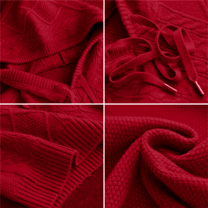 Emily | Sudadera con capucha de punto trenzado