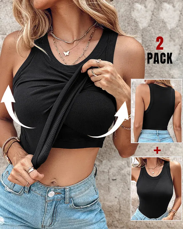 Dasha | Camiseta sin mangas con sujetador incorporado (Paquete de 2)