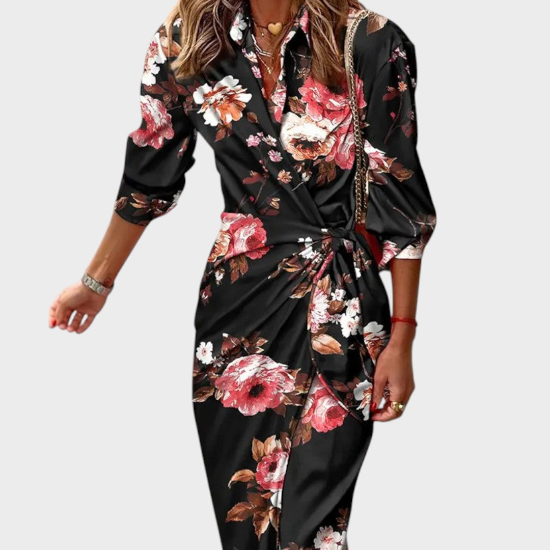 Verónica | Vestido Largo Camisero Cruzado