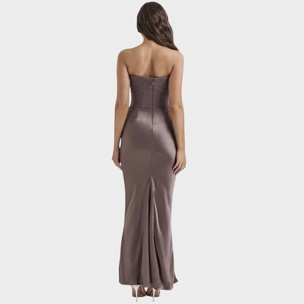 Ámbar | Vestido de Satén con Top Incorporado
