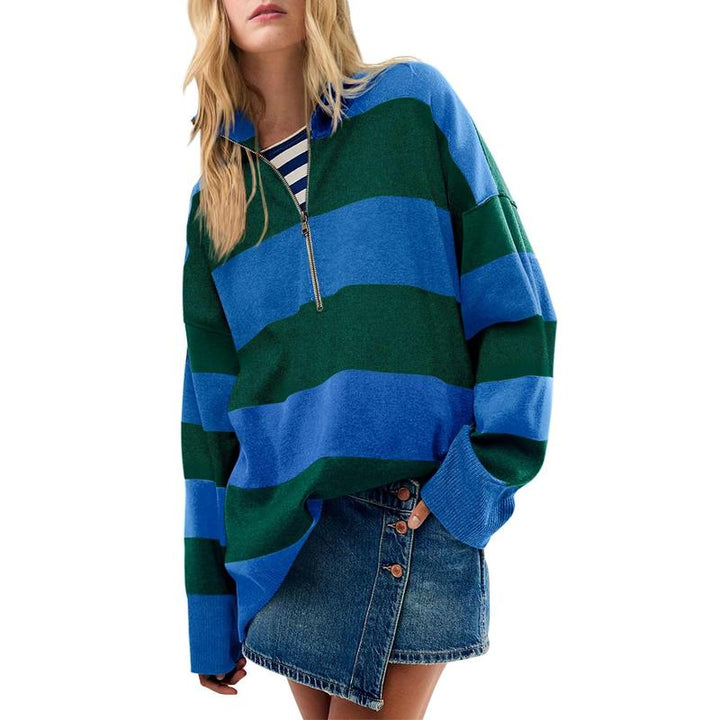 Autumn | Suéter de Cuello Alto Oversized Estiloso con Detalle de Media Cremallera